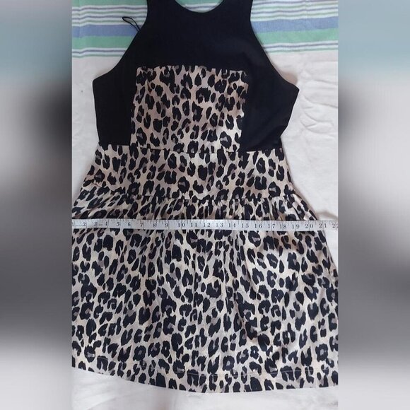 French Connection Sleeveless Animal Print Mini Y2K Chic Edgy Glam Dress - Picture 9 of 13